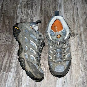 Women merrell moab hiking shoes size 7 blue